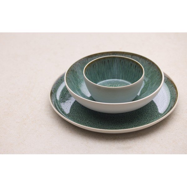 Valge/roheline kivikeraamikast taldrik ø 27 cm White/Green - Bitz-image-1