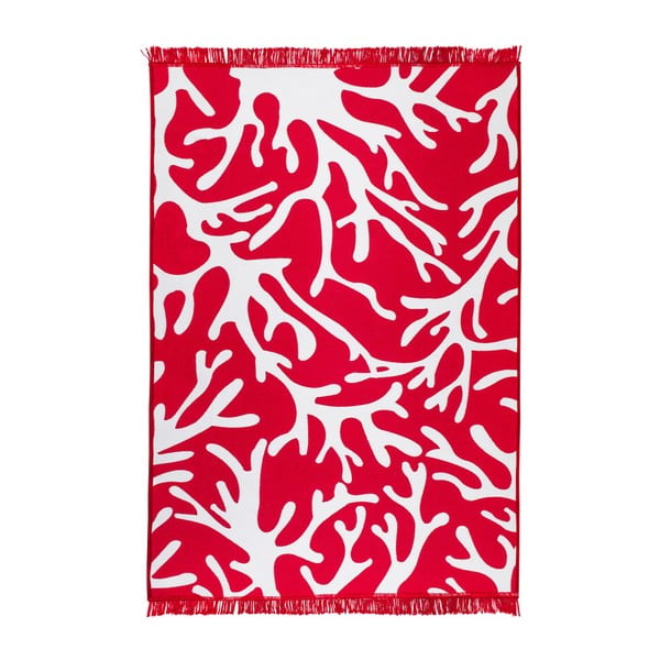 Červeno-bílý oboustranný koberec Coral Reef, 140 x 215 cm