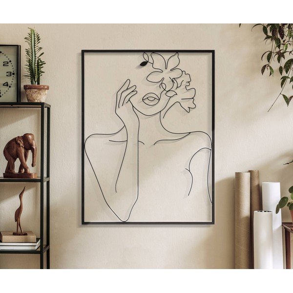 Metallist seinakaunistus 60x80 cm Woman with Flowers - Mauro Ferretti-image-1