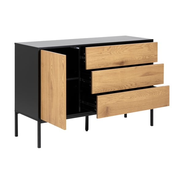 Must madal kummut tammedekooriga 120x82 cm Seaford - Actona-image-3