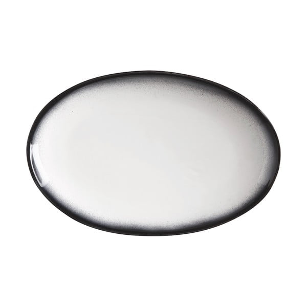 Must-valge keraamiline ovaalne taldrik Caviar, 25 x 16 cm - Maxwell & Williams