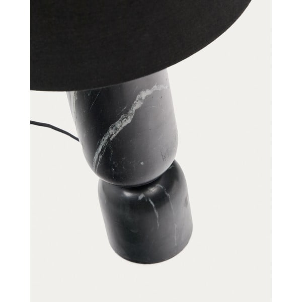 Must marmorist lauavalgusti tekstiilist varjuga (kõrgus 57 cm) Vex - Kave Home-image-3