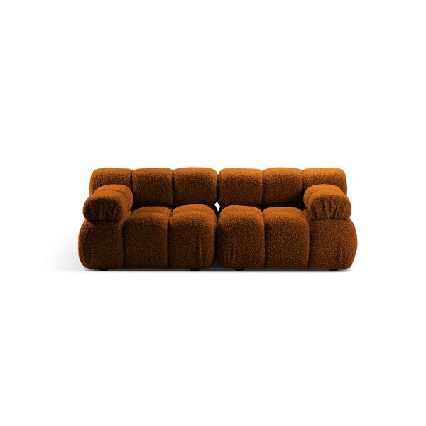 Terrakota värvi buklee kangast mooduldiivan 188 cm - Micadoni