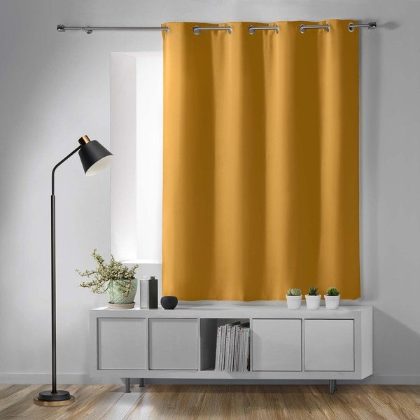 Ookerkollane pimendav kardin 135x180 cm Occult - douceur d'intérieur-image-1