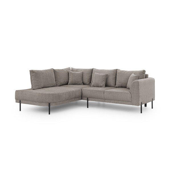 Hallikaspruun šenillist nurgadiivan (vasak nurk/L-kujuline) Mauris - Ropez-image-2