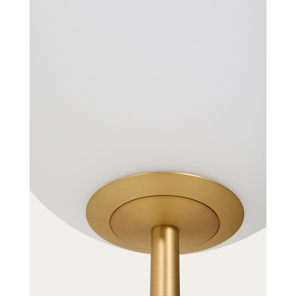 Valge/kuldne põrandalamp klaasist varjuga (kõrgus 165 cm) Brisia - Kave Home-image-3