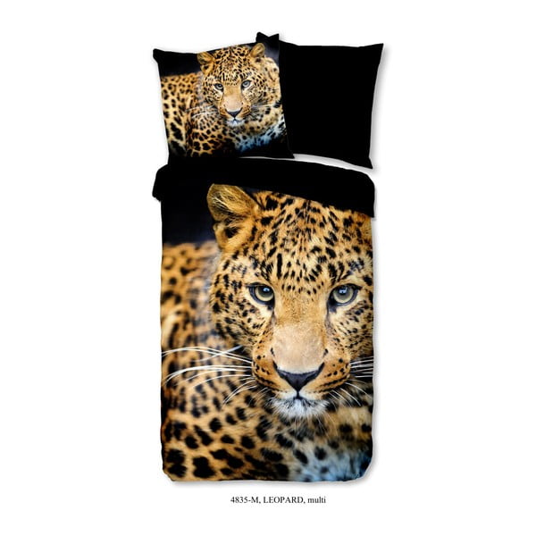 Povlečení na jednolůžko z mikroperkálu Muller Textiels Pure Wild Leopard, 140 x 200 cm