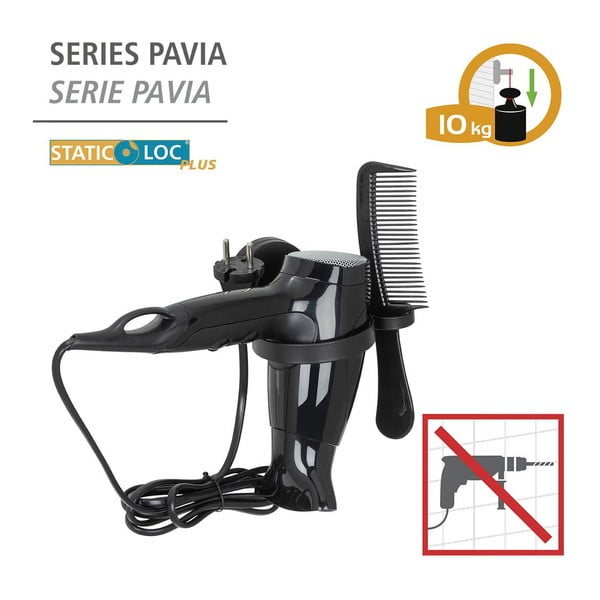 Must fööni seinakinnitus Wenko Static-Loc® Pavia -image-3