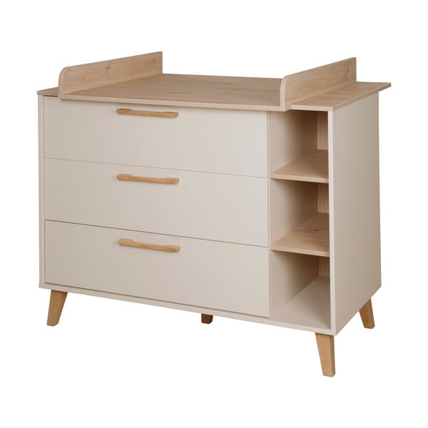 Kreem tammespoonist mähkimisalusega laste kummut 117x103x78 cm Jil - Roba-image-2