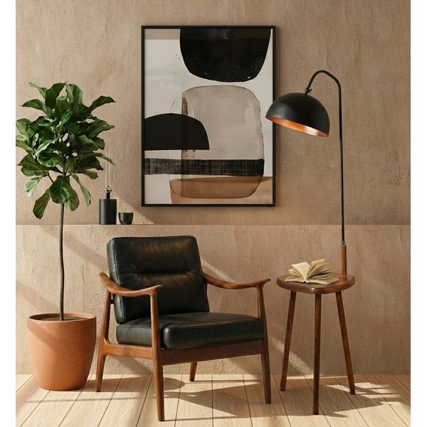 Must põrandalamp koos hoiulauaga - Opviq lights-image-1