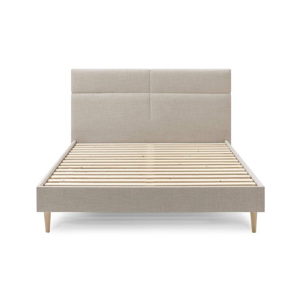 Beeži värvi kaheinimesevoodi koos riiuliga 180x200 cm Elyna - Bobochic Paris-image-2