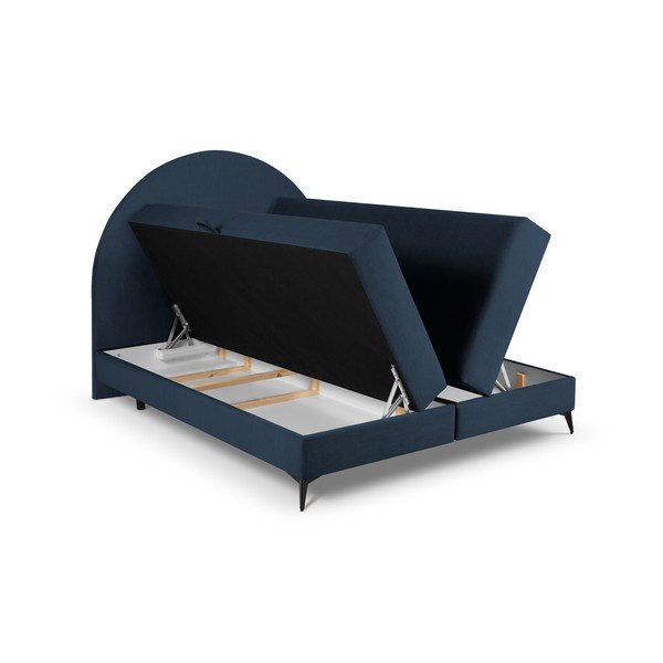 Tumesinine boxspring-voodi koos hoiualusega 180x200 cm Sunrise - Cosmopolitan Design-image-4