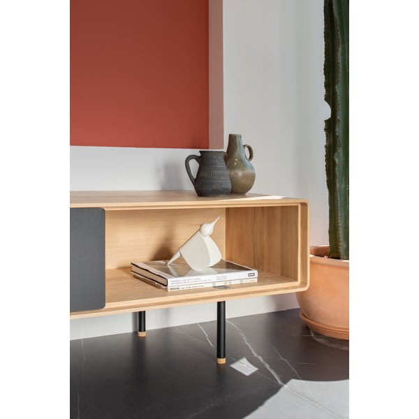 Tammepuidust telerilaud must-puiduvärvi 200x48 cm Fina - Gazzda-image-4