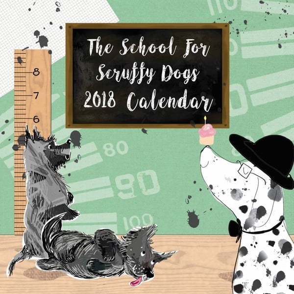 Nástěnný kalendář pro rok 2018 Portico Designs School For Scruffy Dogs