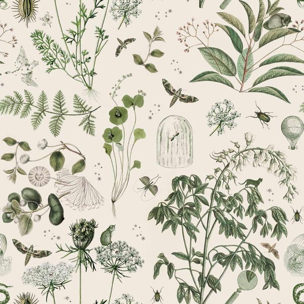 Mittekootud tapeet 100 cm x 280 cm Green Botanical Stories – Dekornik