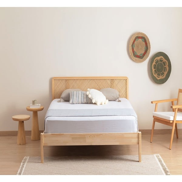 Naturaalset värvi kuusepuidust üheinimesevoodi 90x200 cm Izabelya - Kalune Design-image-2