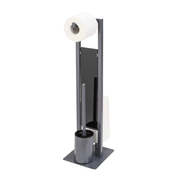 Hall tualettpaberi hoidja koos WC-harjaga Rivalta - Wenko-image-2