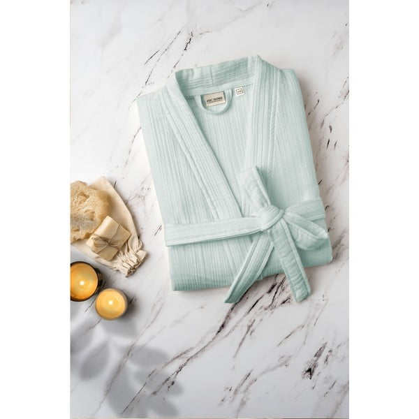 Mündivärvi musliinist hommikumantel, suurus S/M Kimono - Foutastic-image-2