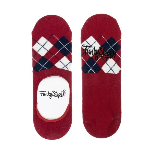 Červené nízké ponožky Funky Steps Polo, velikost 39 – 45