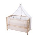 Ratastel puiduvärvi voodi 60x120 cm koos varikatusega Liebhabär - Roba