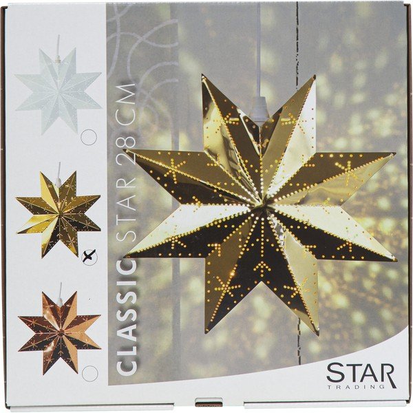 Jõuluvalgustuse kaunistus kuldses värvitoonis Classic - Star Trading-image-3