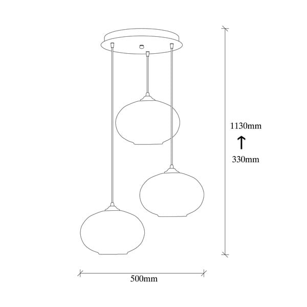 Ookerkollane-must rippvalgusti klaasist varjuga ø 50 cm Camini - Opviq lights-image-4