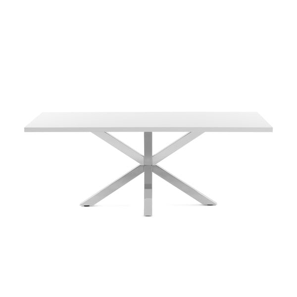 Valge söögilaud roostevabast terasest alusega , 160 x 100 cm Arya - Kave Home-image-3