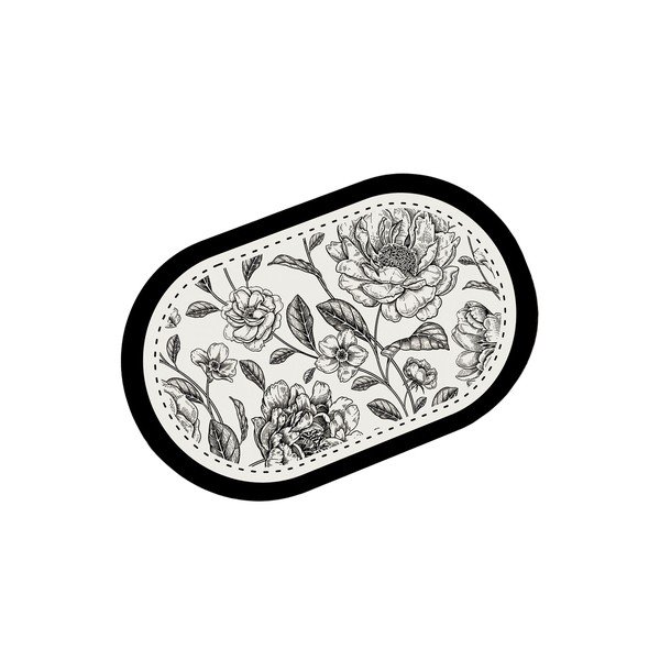 Mustvalge vannitoamatt 60x100 cm Rasse - Foutastic