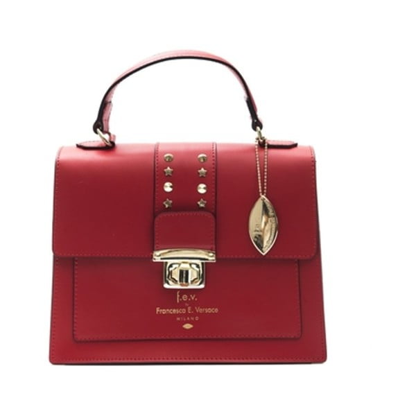 Červená kožená kabelka f.e.v. by Francesca E. Versace Salima