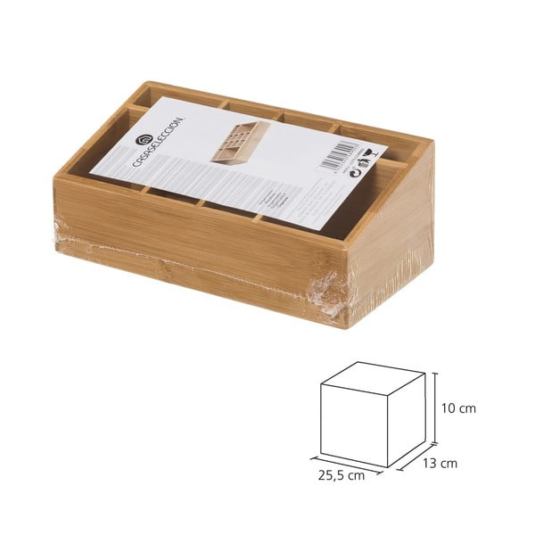 Bambusest vannitoa korraldaja kosmeetikatoodete jaoks naturaalses värvitoonis - Casa Selección-image-2