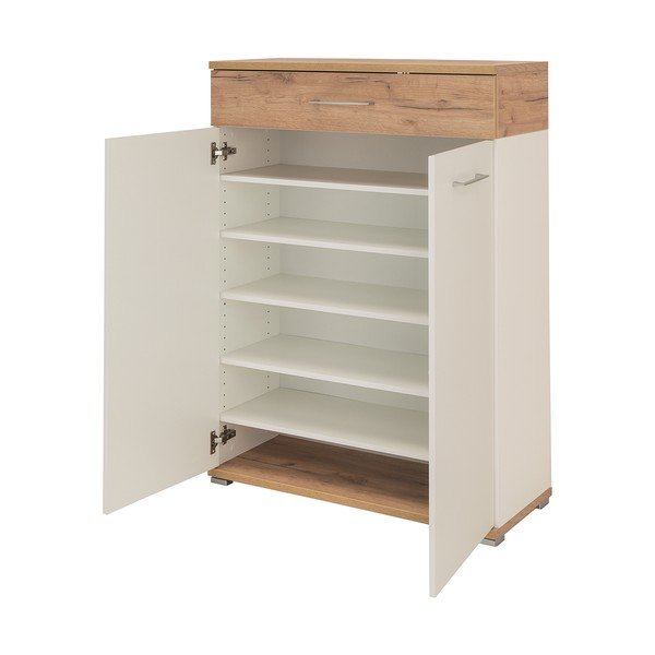 Valge naturaalne tamme dekoratsiooniga kingakapp koos sahtlitega Topix - Germania-image-2