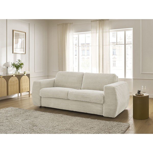 Beež kordvelvetist diivan igapäevaseks magamiseks/voodiks 220 cm Hugo - Bobochic Paris-image-1