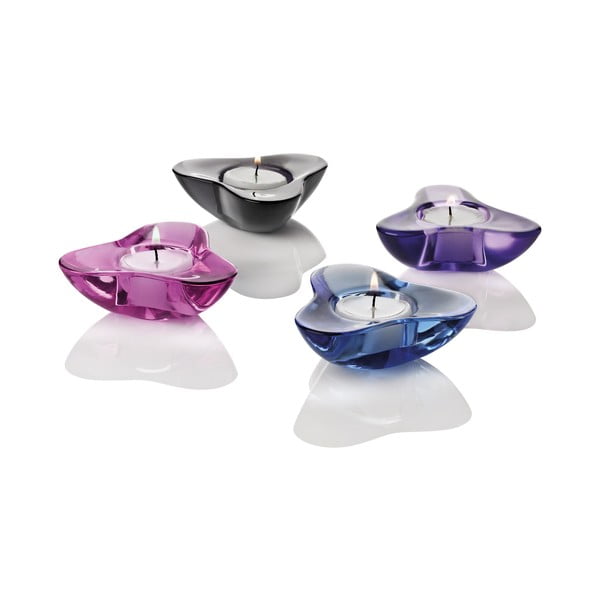 Svícen na čajovou svíčku Aura, tmavá modř-image-1