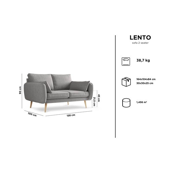 Beež diivan , 158 cm Lento - Kooko Home-image-4