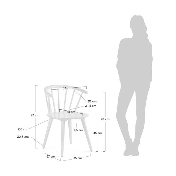 Sada 2 bílých jídelních židlí La Forma Krise-image-2