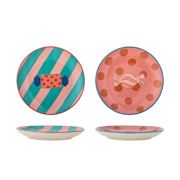Roosad jõulumotiiviga kivikeraamilised desserditaldrikud, 2 tk, ø 16 cm Caramella – Bloomingville-image-4