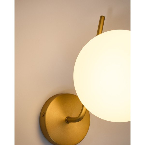 Valge/kuldne metallist seinalamp ø 15 cm Brisia - Kave Home-image-2