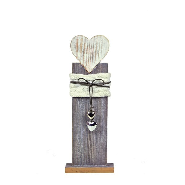 Dřevěná dekorace Ego Dekor Heart, výška 36 cm