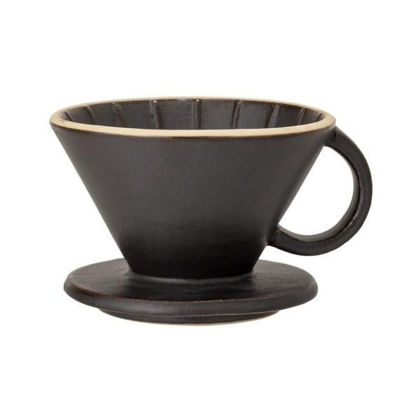 Černý kameninový šálek na přípravu filtrované kávy Bloomingville Leah, ø 11 cm