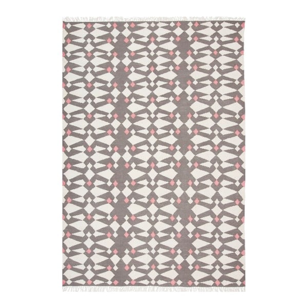 Šedý ručně tkaný vlněný koberec Linie Design Andria, 140 x 200 cm