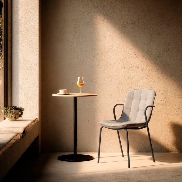 Helehall polsterdatud söögitool käetugedega Angie - Marckeric-image-1