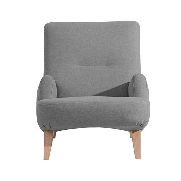 Šedé křeslo se světle hnědými nohami Max Winzer Brandford-image-1