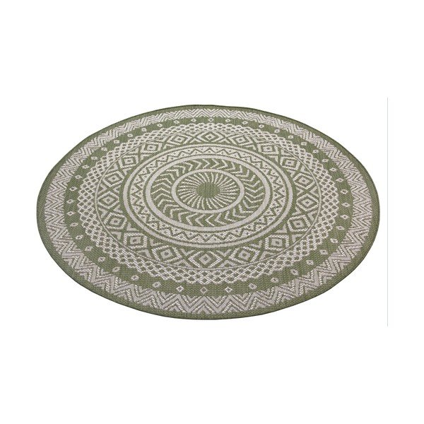 Roheline ja beež õuevaip Ümmargune, ø 120 cm - Ragami-image-2