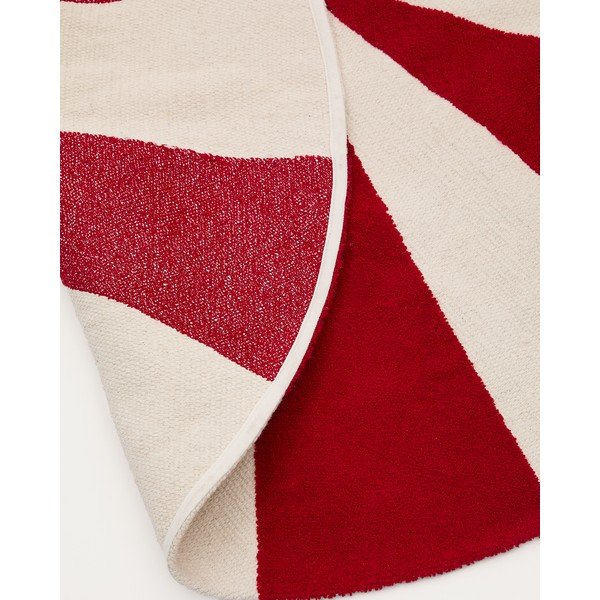 Punane/valge laste puuvillasegust vaip ø100 cm Wirla - Kave Home-image-4