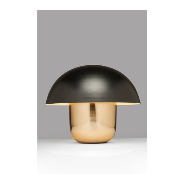 Stolní lampa ve zlaté barvě s černým stínítkem Kare Design Mushroom