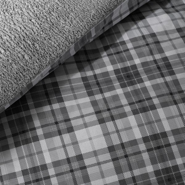 Hall lambavillast pikendatud voodipesu kaheinimesevoodile 230x220 cm Cosy Sherpa Check - Catherine Lansfield-image-4