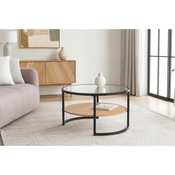 Must tammeimitatsiooniga ümmargune diivanilaud ø 68 cm Zanu - Bonami Essentials-image-4