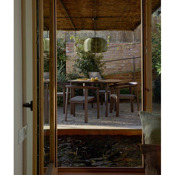 Ümmargune aiasöögilaud klaasist pealispinnaga ø 120 cm Erice - Kave Home-image-2