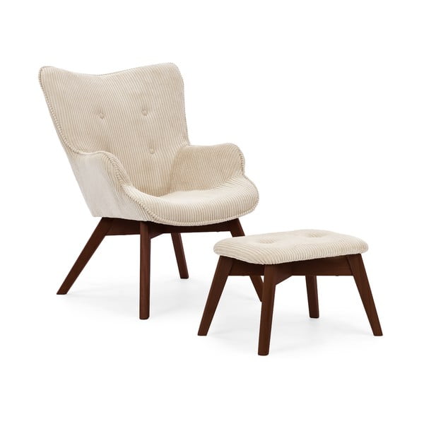 Beež velvetist tugitool koos jalatoega Niko - Ropez