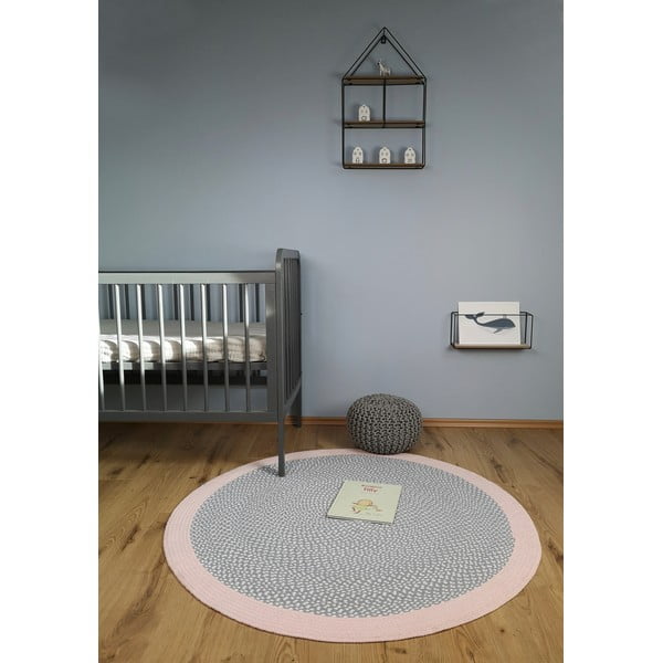 Käsitsi valmistatud laste vaip Rose, ∅ 120 cm Brenda - Nattiot-image-1